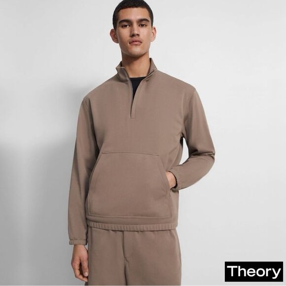 Theory **NWT** Reeve Half-Zip Trainer in Fossil - Picture 4 of 9